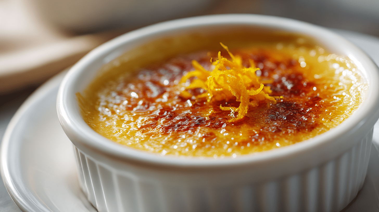 Authentische Crema Catalana in traditioneller Schale, köstlich mit Karamellkruste