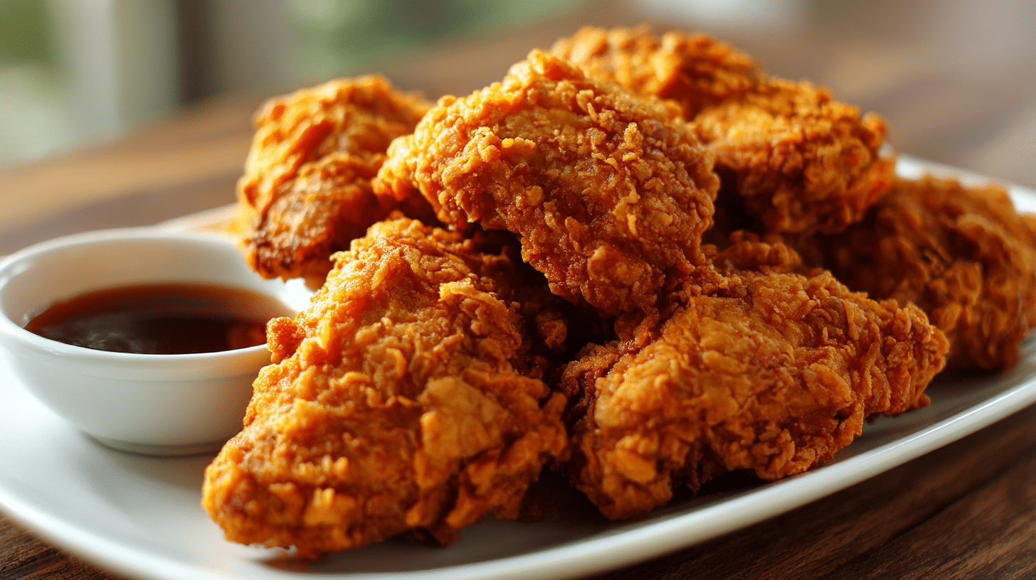 KFC Panade Original in Vollansicht, goldbraun und knusprig