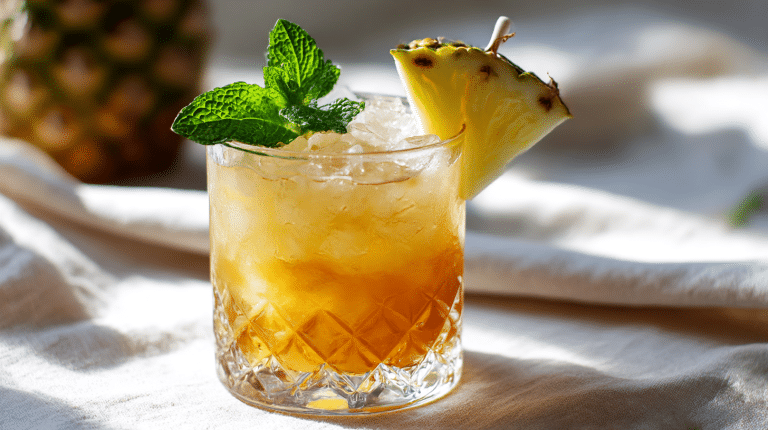 Mai Tai Original 6 Mai Tai Original in einem dekorativen Glas mit frischen Früchten