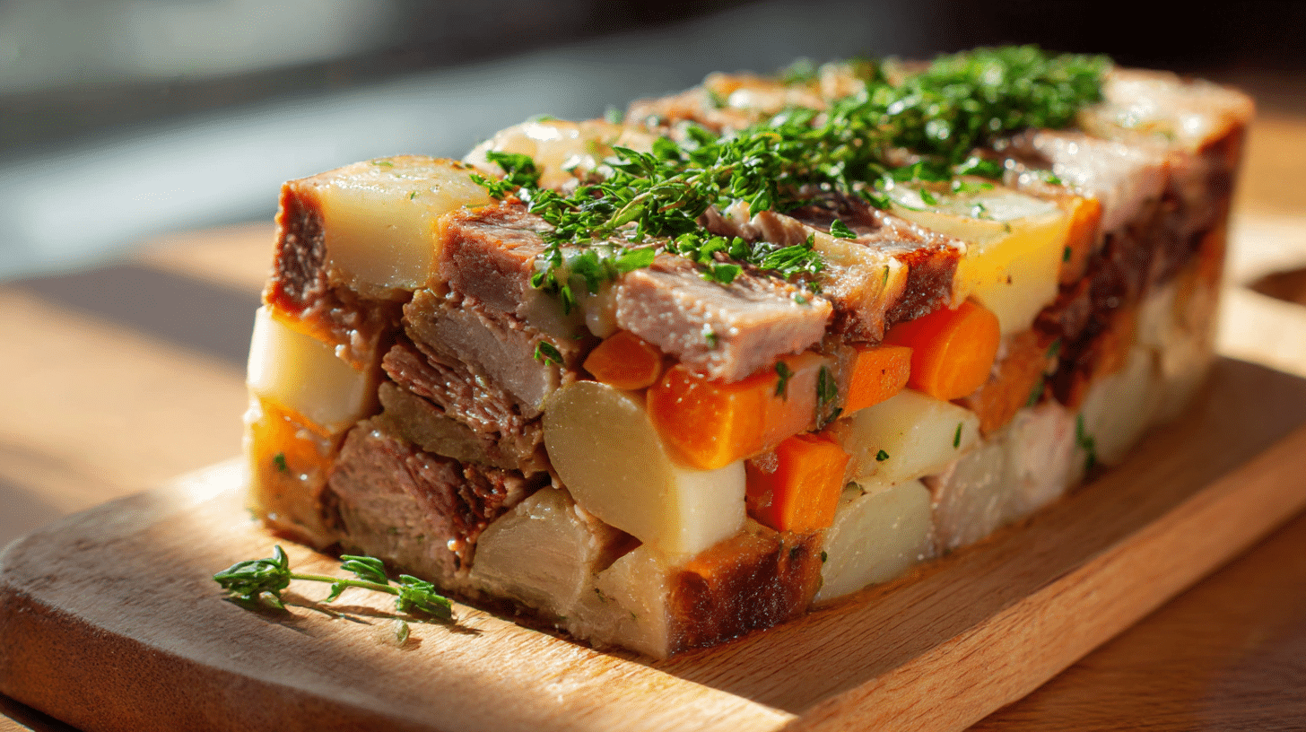 Bäckeoffe original in traditioneller Keramikform frisch aus dem Ofen