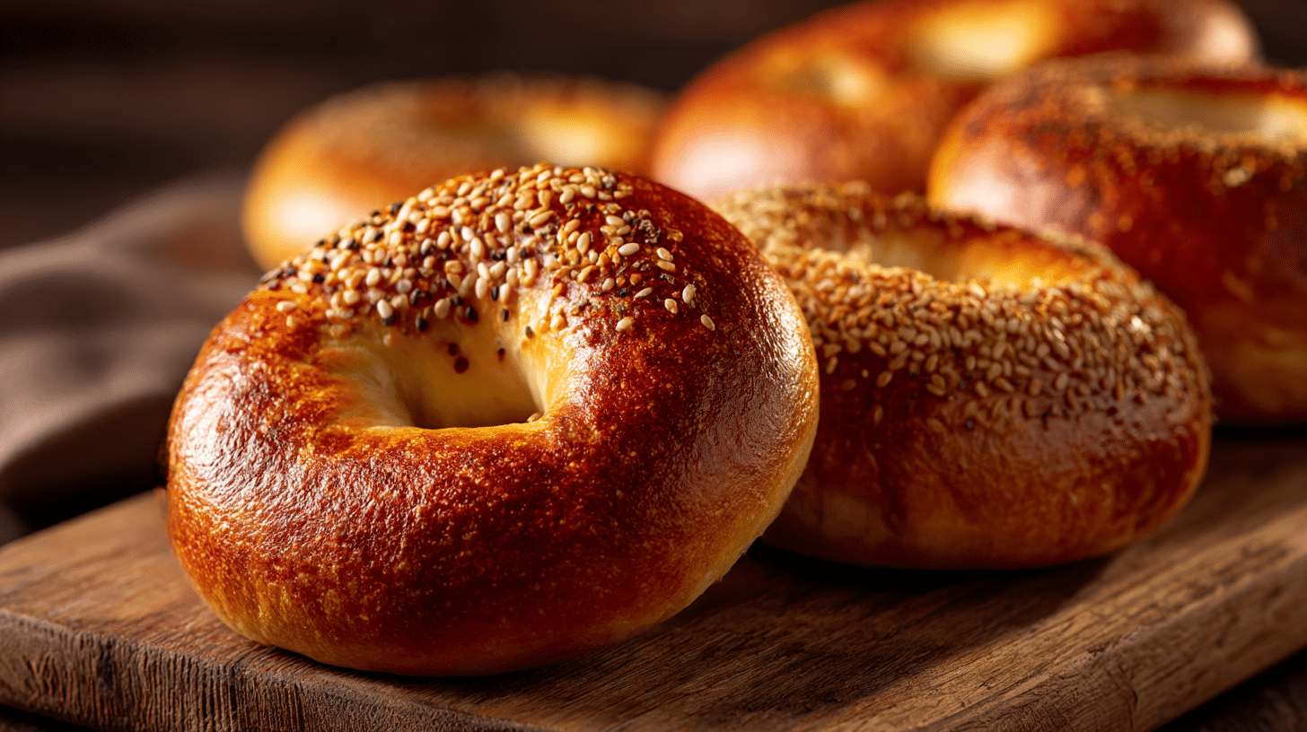 Bagel Rezept Original 1 Original Bagel Rezept Original in voller Pracht auf einem rustikalen Holztisch