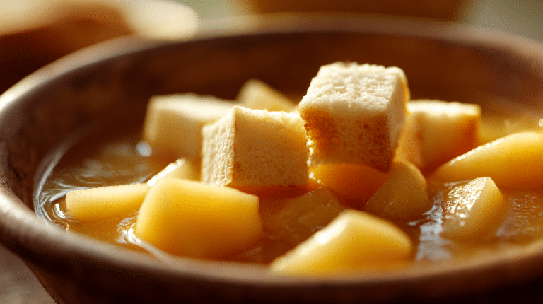 Borsteler Apfelsuppe Original 8 Original Borsteler Apfelsuppe in traditioneller Schüssel serviert