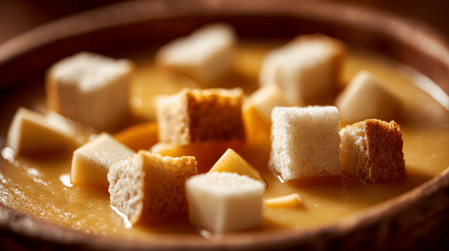 Serviervorschlag der Borsteler Apfelsuppe mit frischen Äpfeln und Zimt