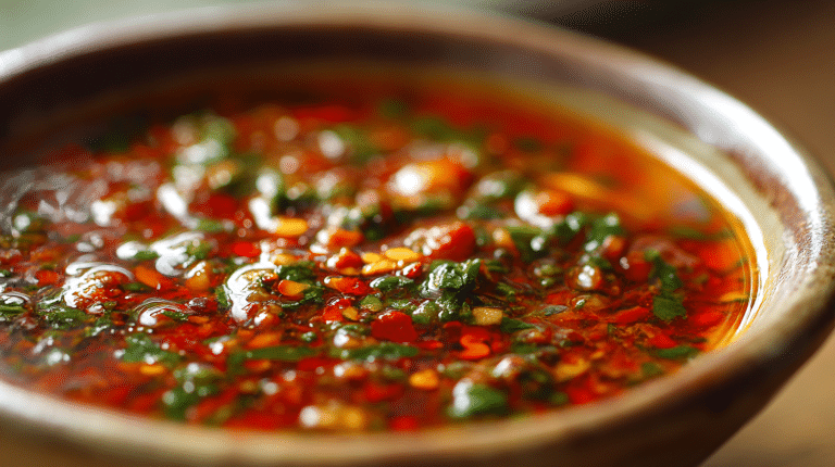 Chimichurri Original Rot 10 Original Chimichurri Rot in einer Schüssel, frisch zubereitet und aromatisch