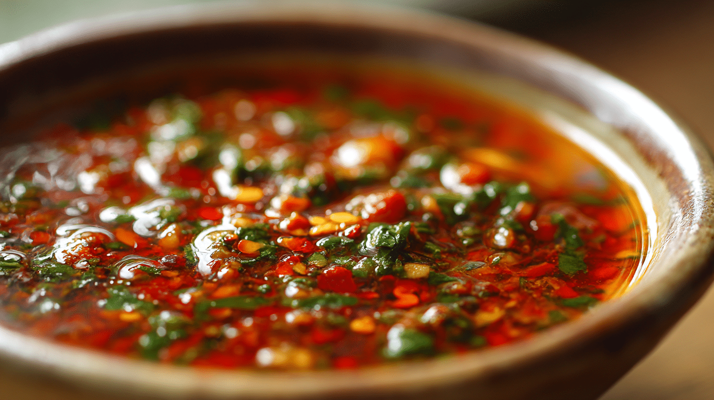 Chimichurri Original Rot 1 Original Chimichurri Rot in einer Schüssel, frisch zubereitet und aromatisch