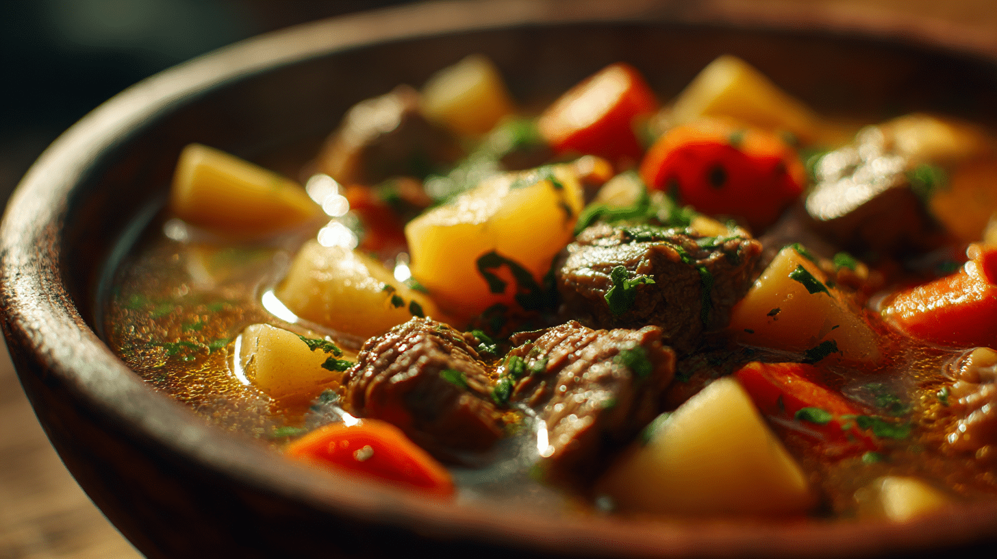 Frische Zutaten für den original Feuertopf, darunter saisonales Gemüse und Fleisch