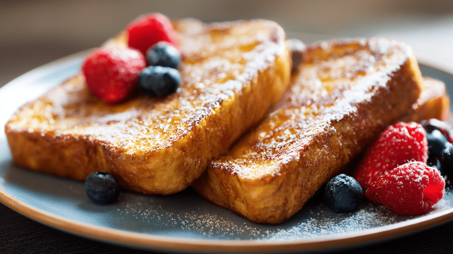 Nahaufnahme der Oberseite eines original französischen Toasters, perfekt goldbraun