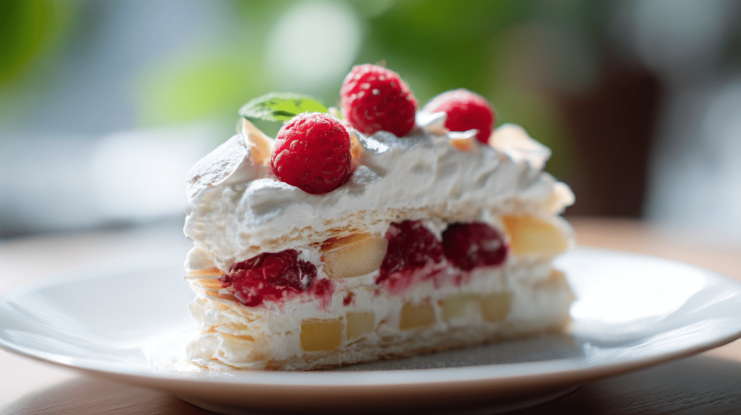 Nahaufnahme der Sahnehaube der original Himmelstorte