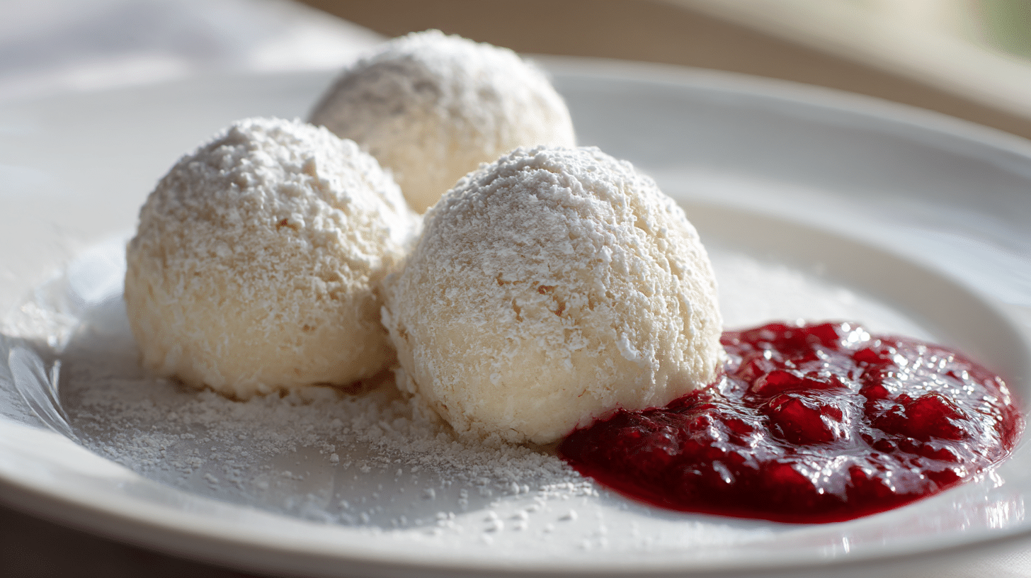 Original Salzburger Nockerl in typischer Hügelform, frisch gebacken