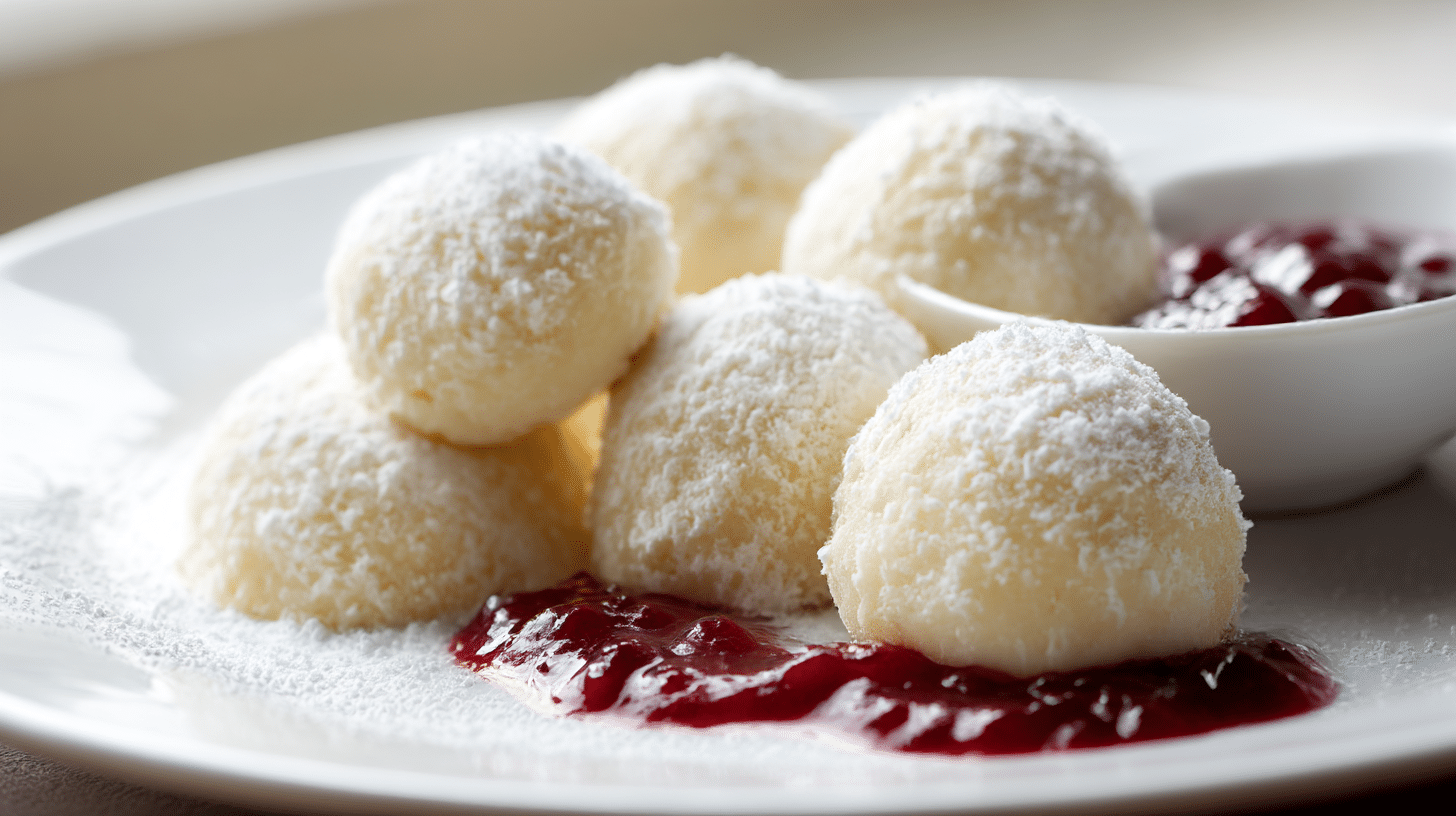 Nahaufnahme der fluffigen Oberseite von original Salzburger Nockerl