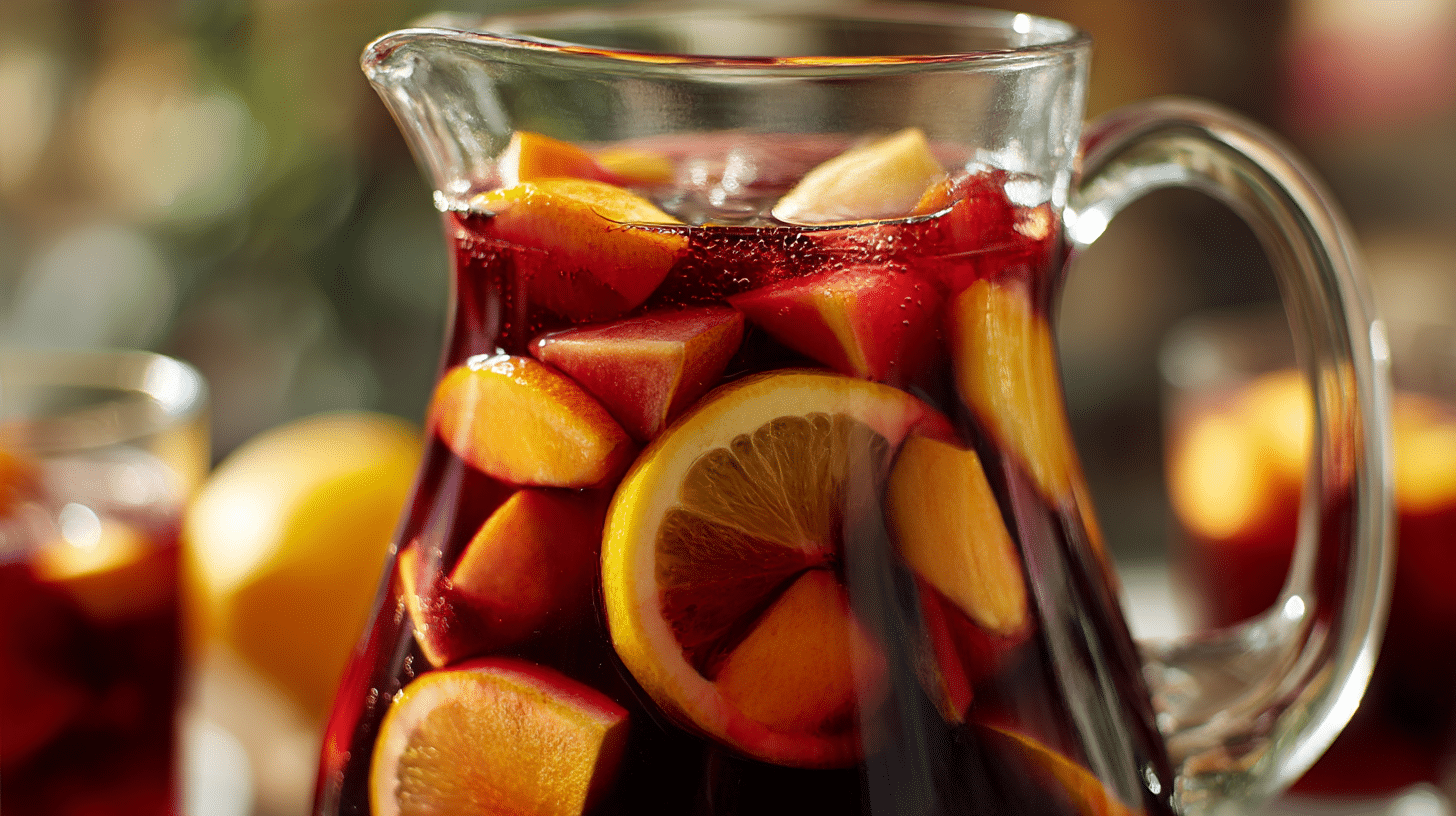 Nahaufnahme der frischen Früchte in original spanischer Sangria