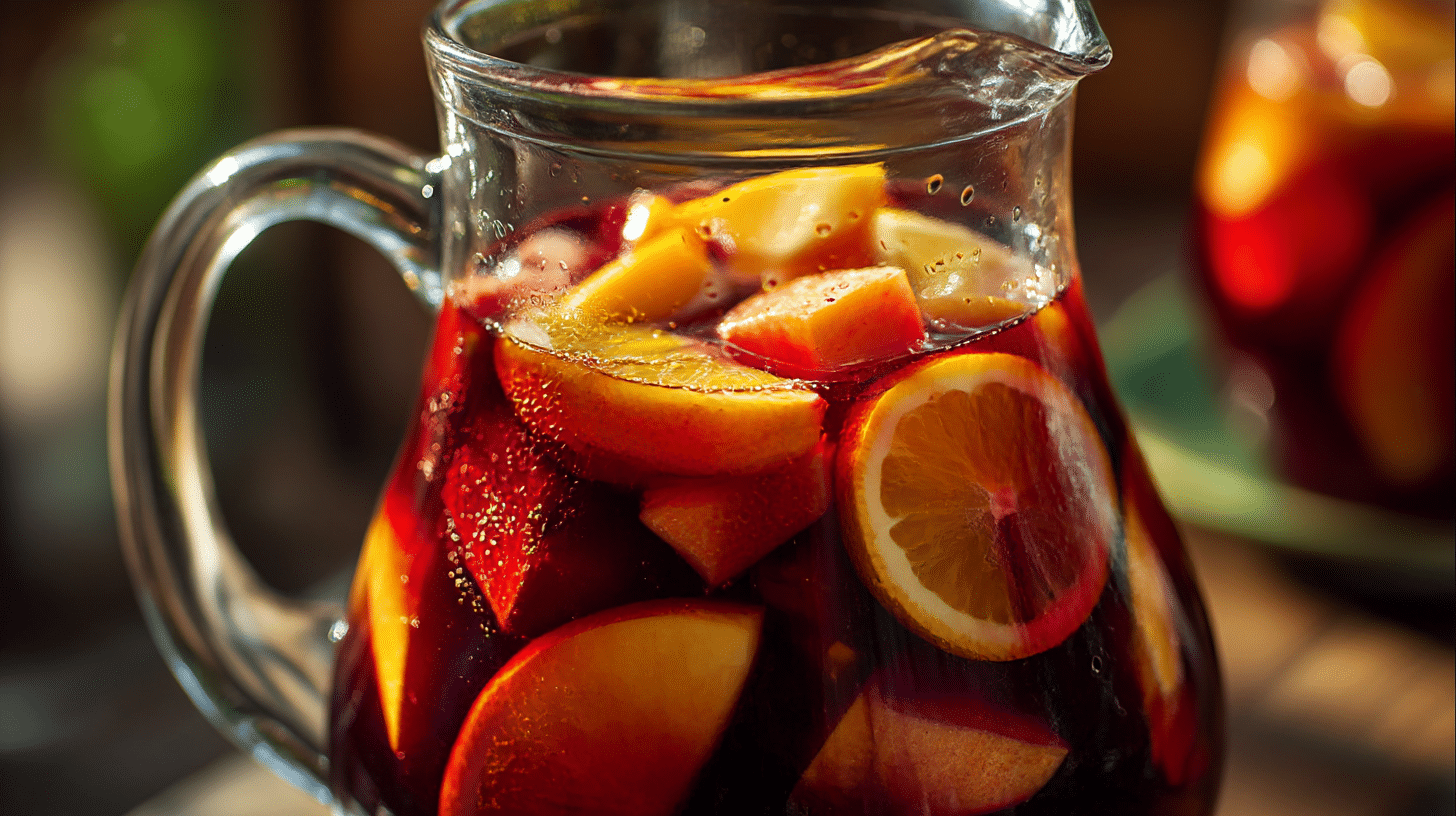 Servierte Gläser original spanische Sangria mit einer Limettenscheibe