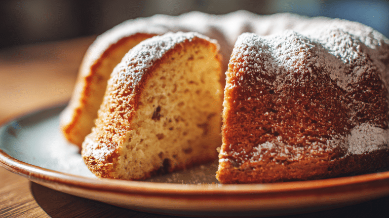 Wiener Gugelhupf 4 Original Wiener Gugelhupf mit Schokoladenglasur auf dekorativem Teller