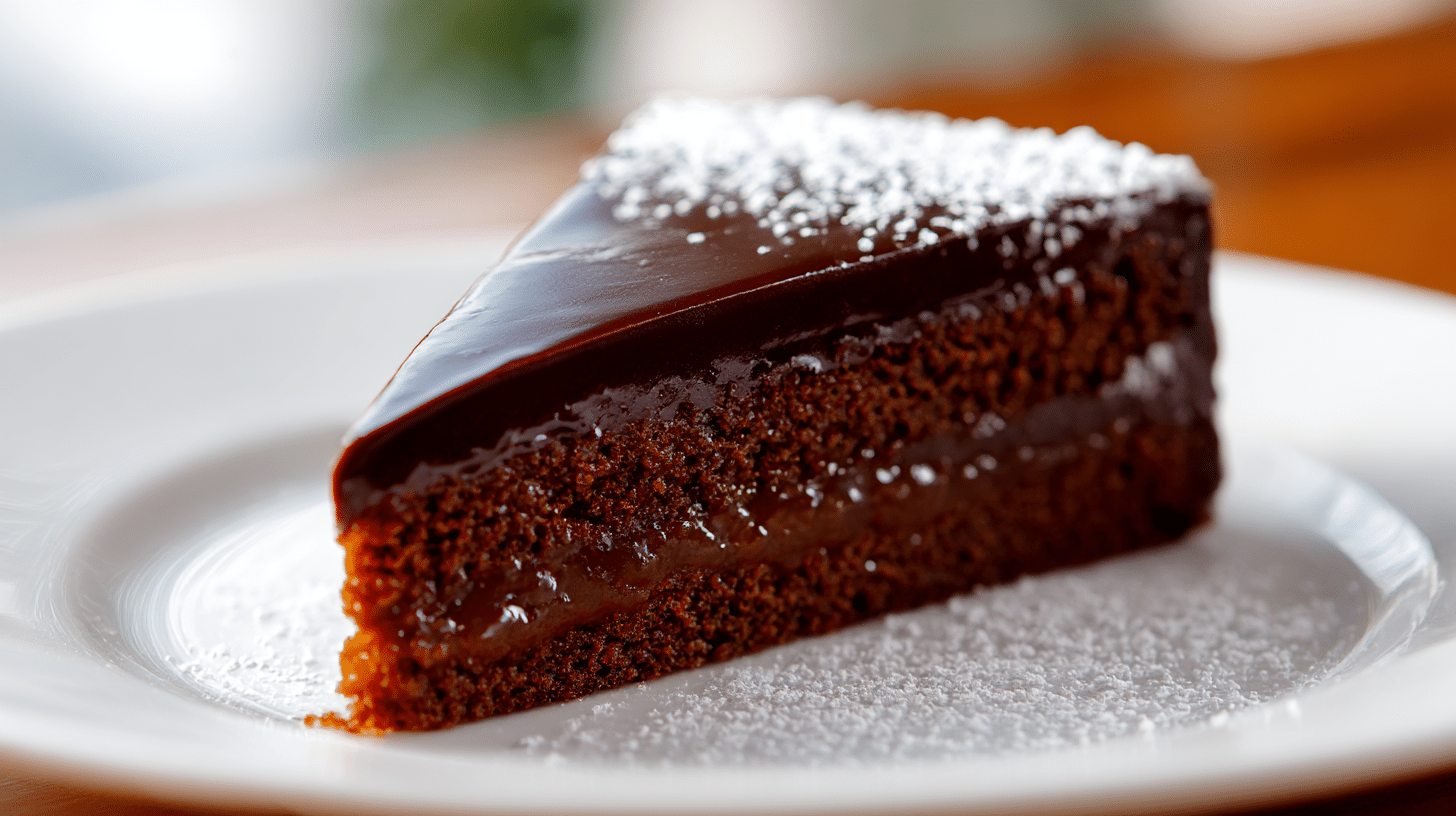 Servierte Stücke der original Sachertorte mit frisch geschlagener Sahne