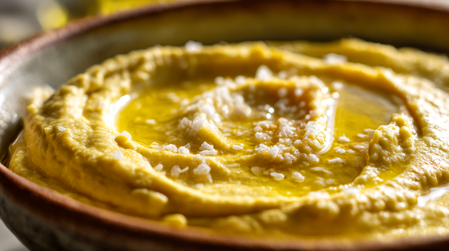 Original Fava Gericht in traditioneller Schüssel serviert