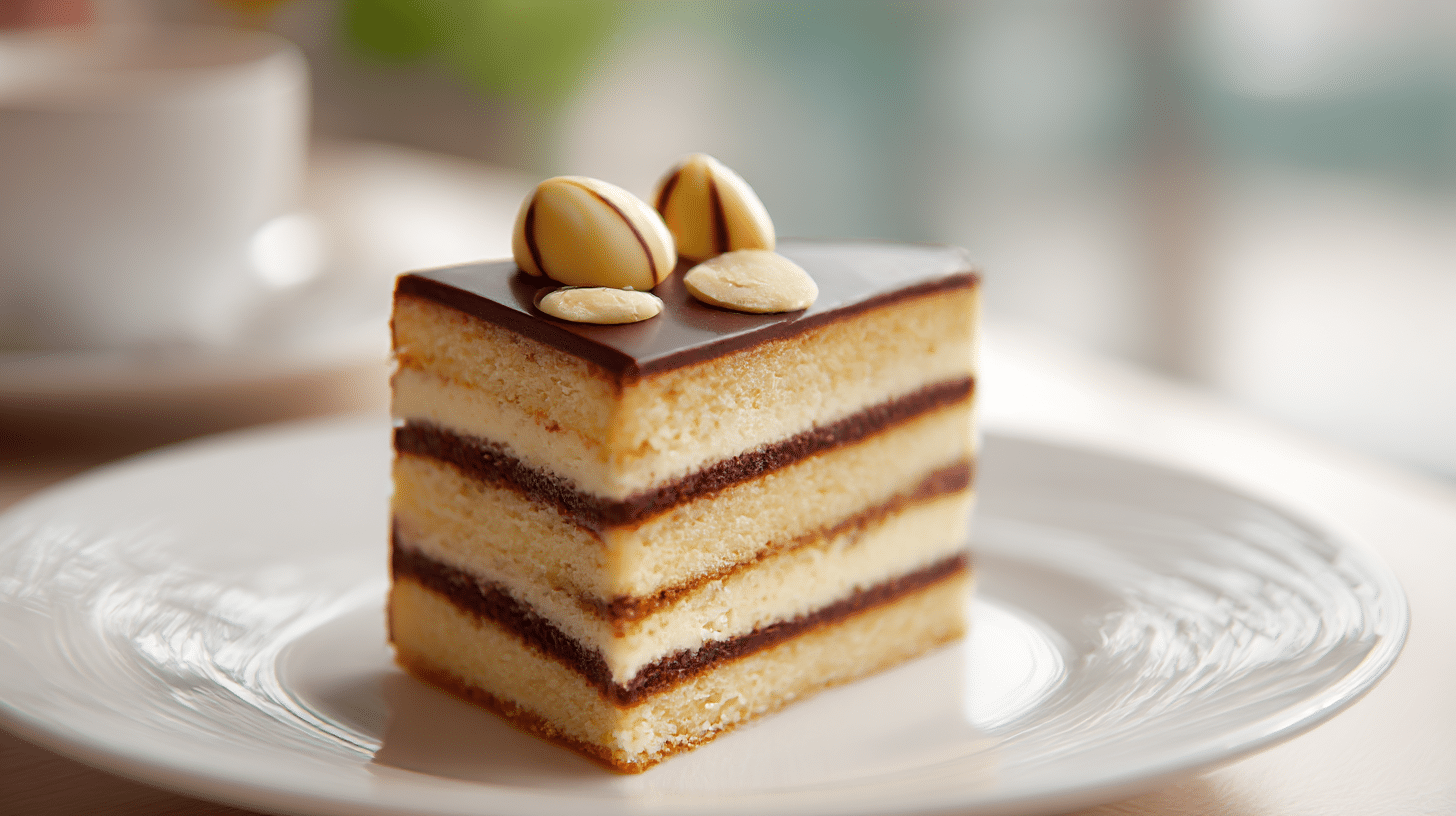 Nahaufnahme der Herrentorte Rezept Original, detailreiche Schokoladendeckung und Kaffeearoma