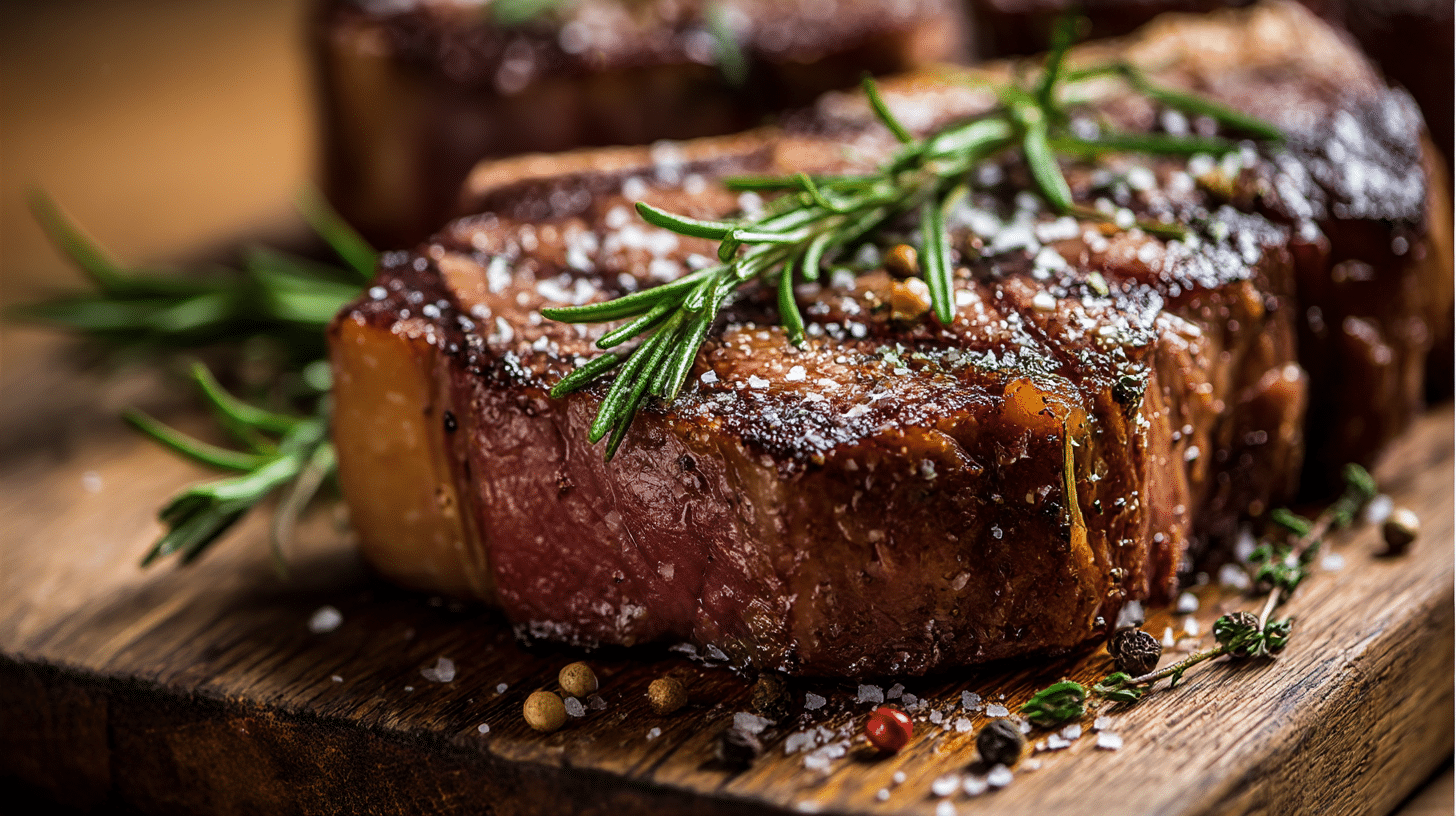 Angeschnittene Bistecca Fiorentina mit rosa Fleisch und Saft
