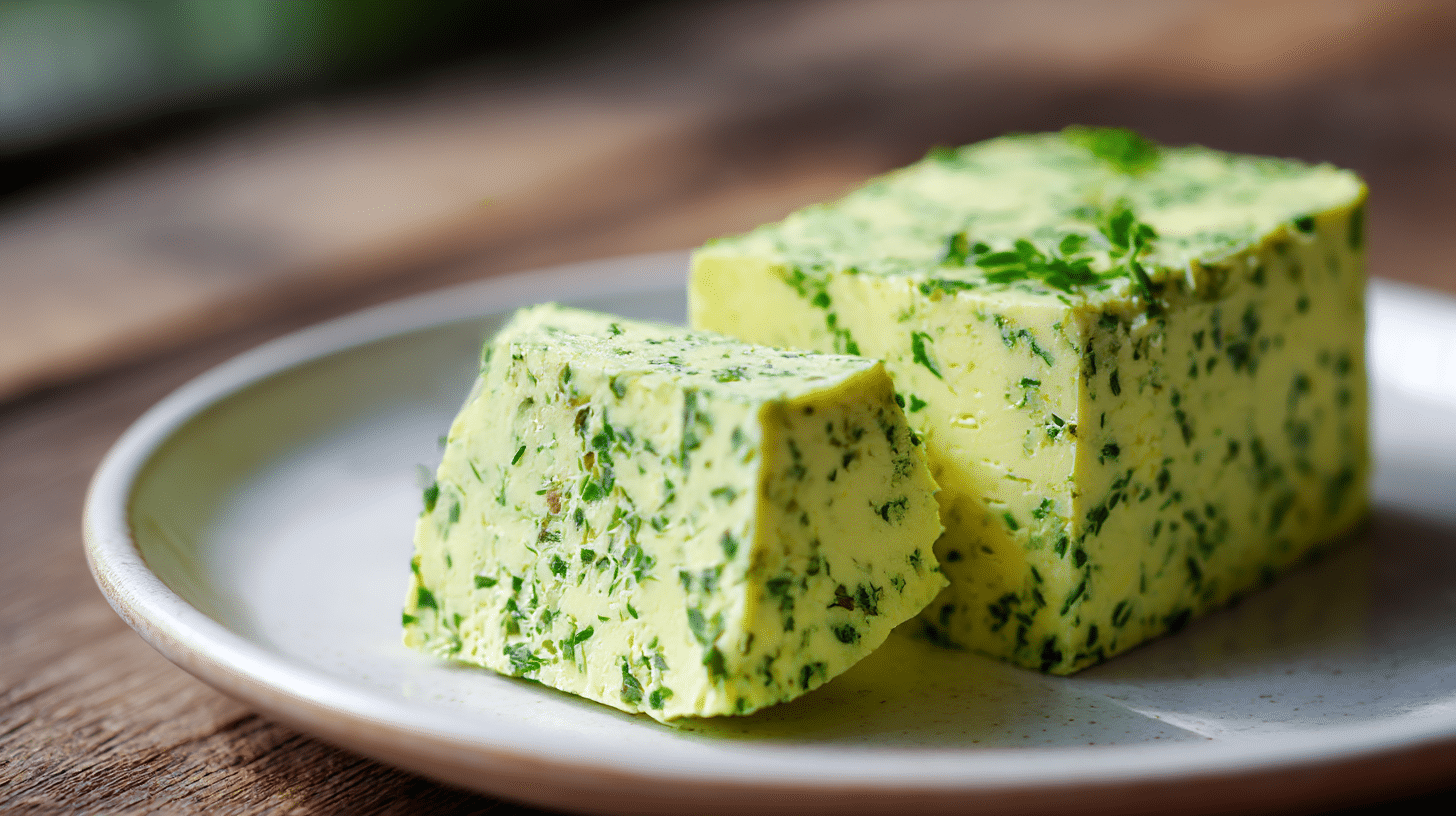 Nahaufnahme des original Café de Paris mit geschmolzener Butter und Kräutern