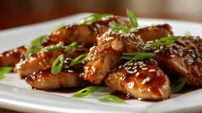 Original Hühnchen Teriyaki auf einem traditionellen japanischen Teller