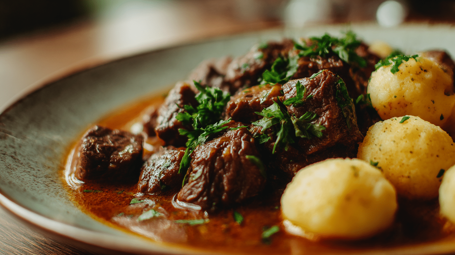 Nahaufnahme der cremigen Soße von original Svickova