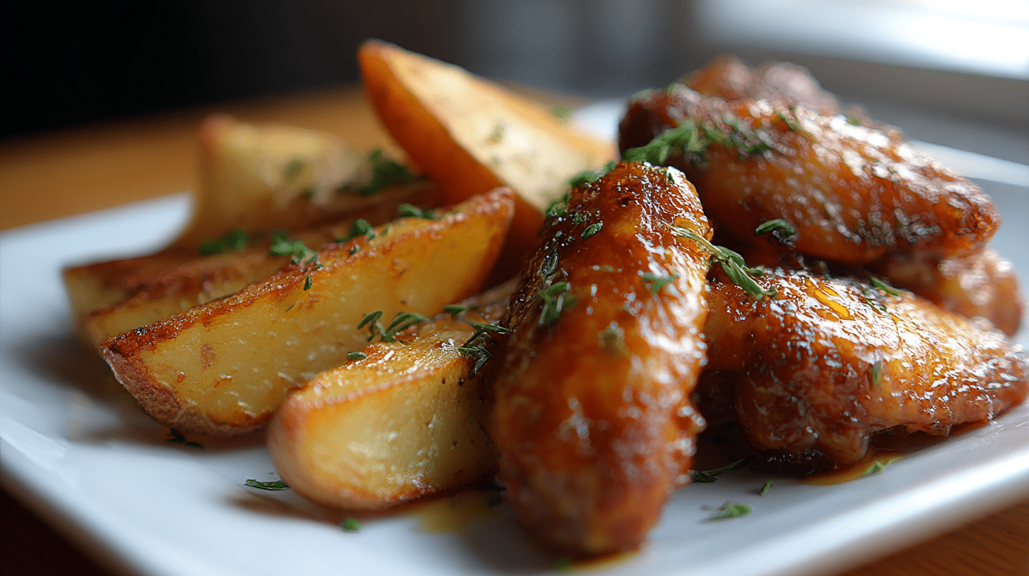 Nahaufnahme der knusprigen Textur von Heißluftfritteuse Kartoffeln, perfekt frittiert