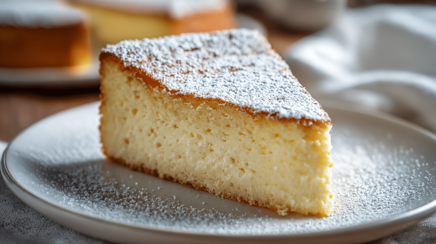 Nahaufnahme der cremigen Füllung der original DDR-Eierschecke, die frisch gebacken ist