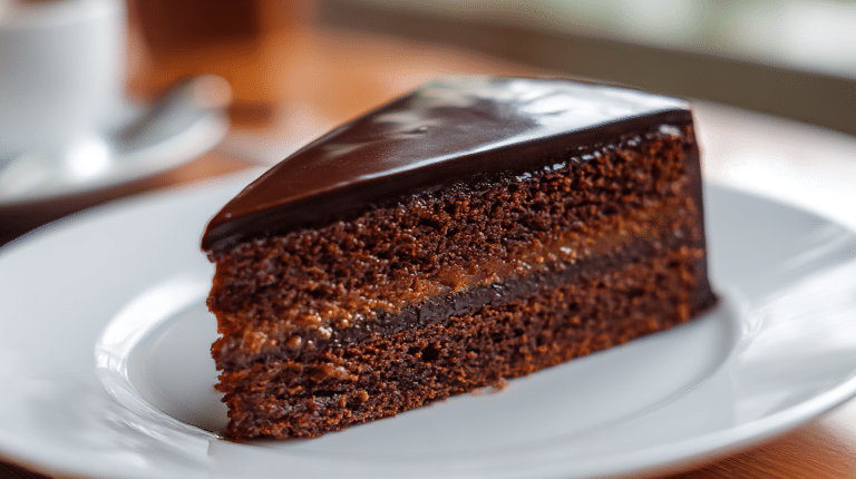 Sachertorte Original Rezept 1 Original Sachertorte in ganzer Form auf einem eleganten Teller